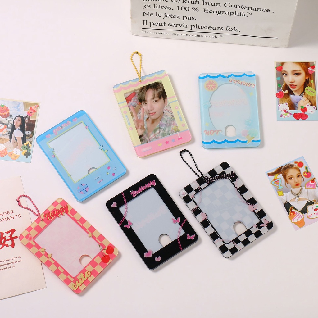 imoda Lomo Card Holder Korean Cute ID Card Holder Keychain Keyring