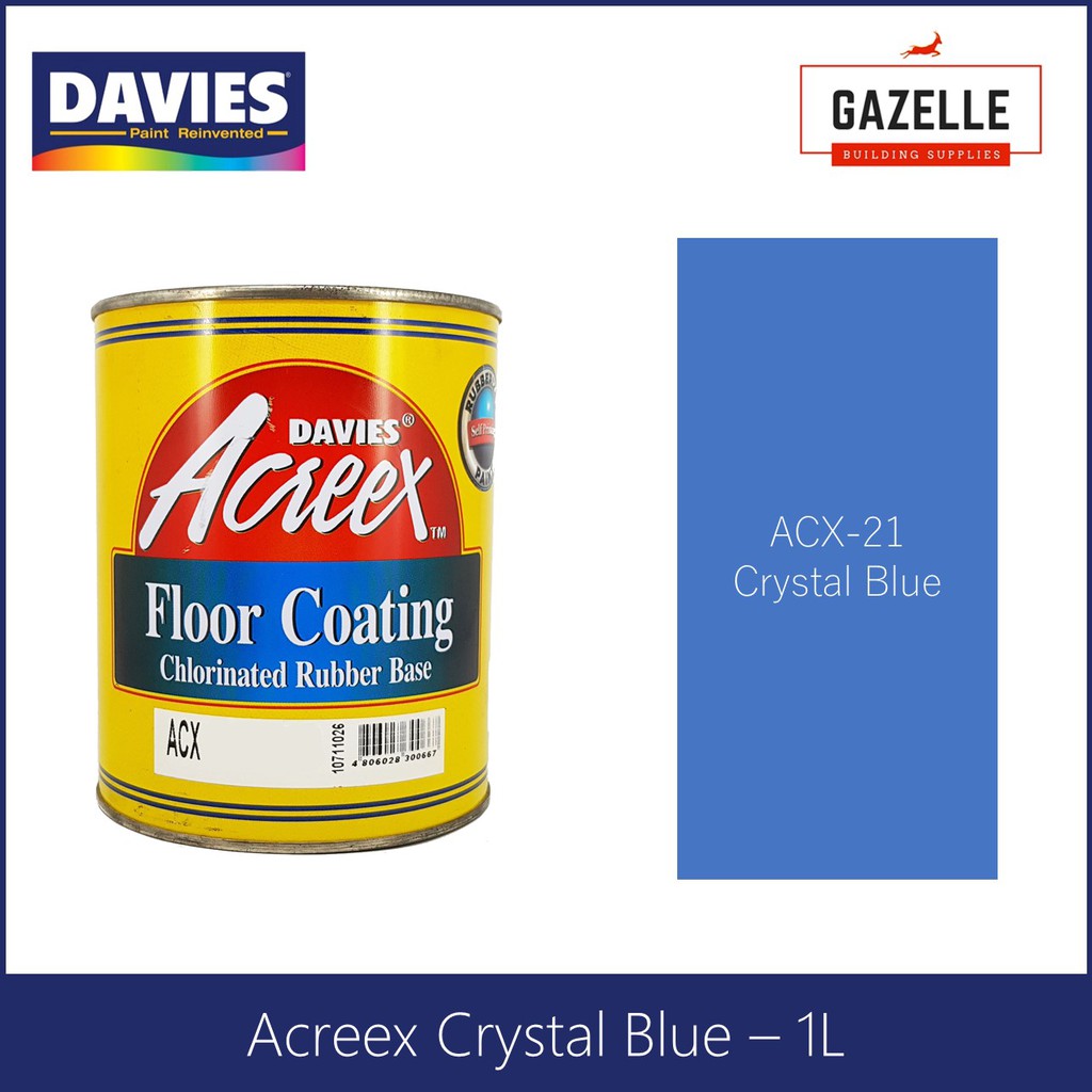 Davies Acreex Rubberized Floor Paint Crystal Blue 1L Shopee Philippines