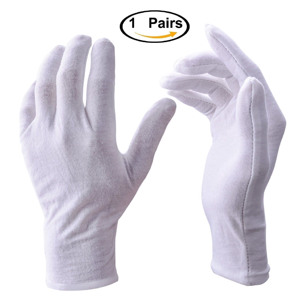 COD 5 Pairs White Cotton Gloves Jewelry Inspection Gloves Shopee