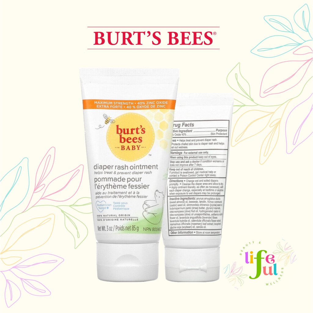 Burt's Bees, Baby Diaper Rash Ointment, Maximum Strength (85 g) Shopee Philippines