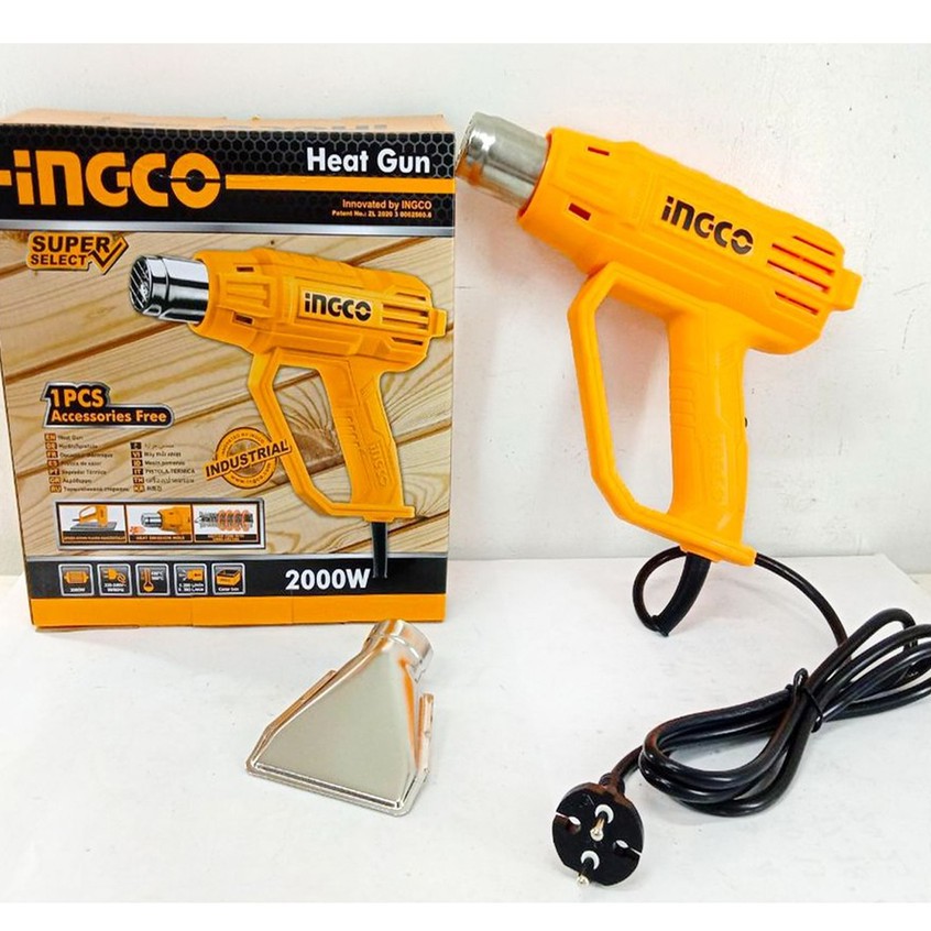 INGCO Heat Gun Hot Air 2000W w/ Nozzle Included HG2000385 Shopee