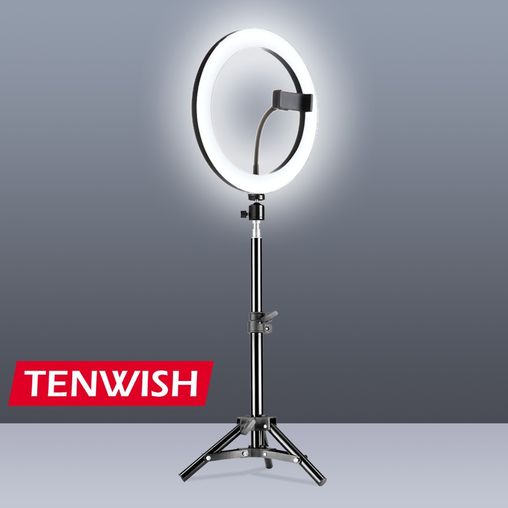 TENWISH Ring Light 26cm Dimmable LED Ringlight Tripod Stand Phone