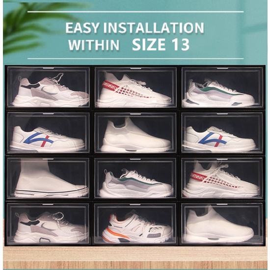 Acrylic shoe box Foldable shoe rack 12PCS Shoe Box Extra Large Shoe