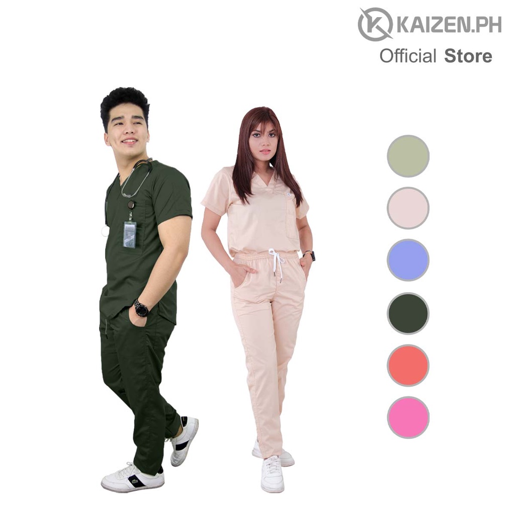 1st Gen Scrub Suit KSS19 PLAIN AMBOY CUT SERIES by KAIZEN.PH Shopee
