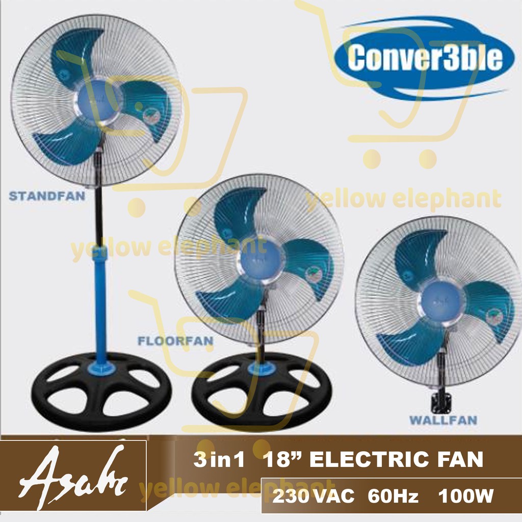 Asahi Electric Fan Conver3Ble 100W Convertible Stand Shopee Philippines