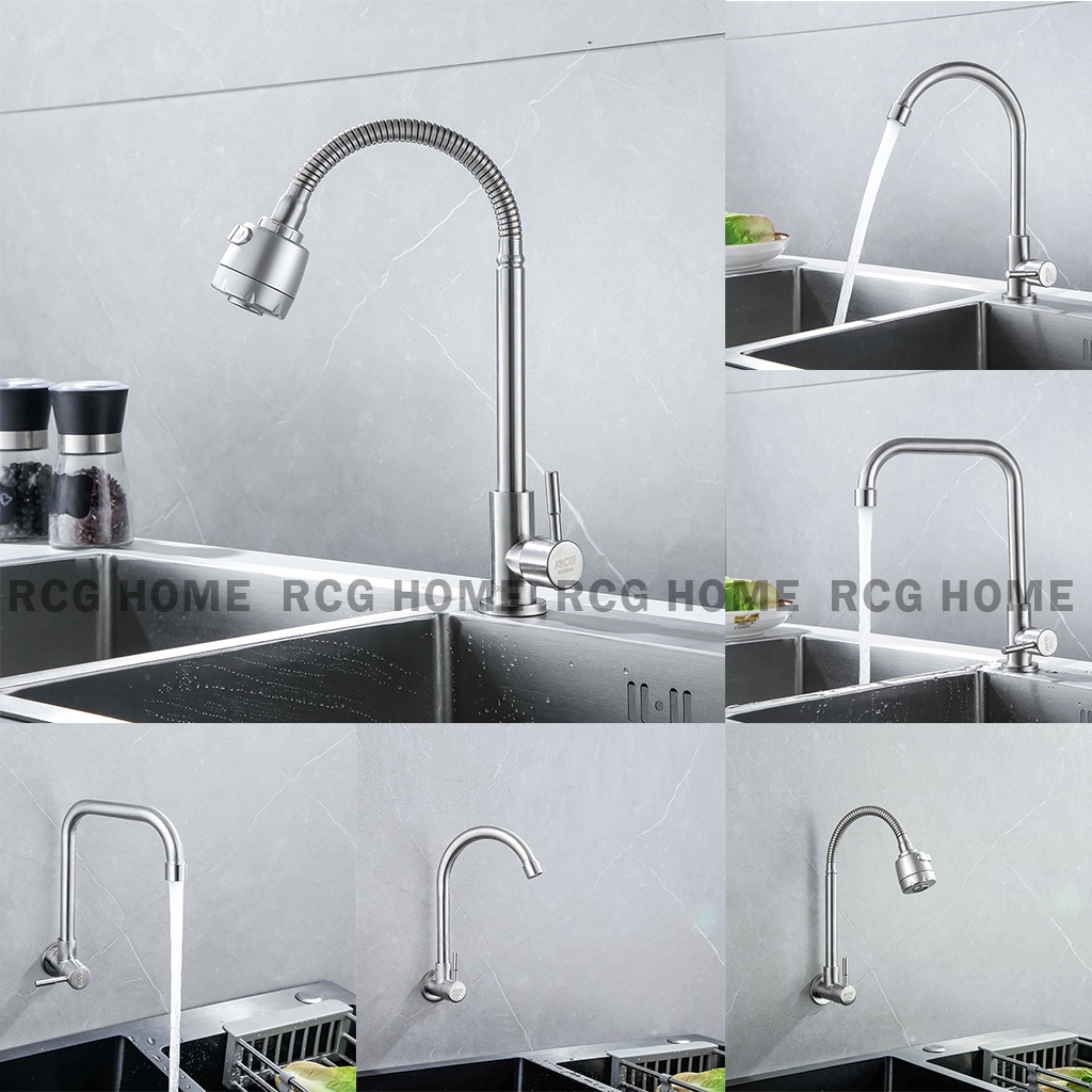 In Stock Metro Manila RCG SUS304 Stainless Steel Kitchen Faucet Wall