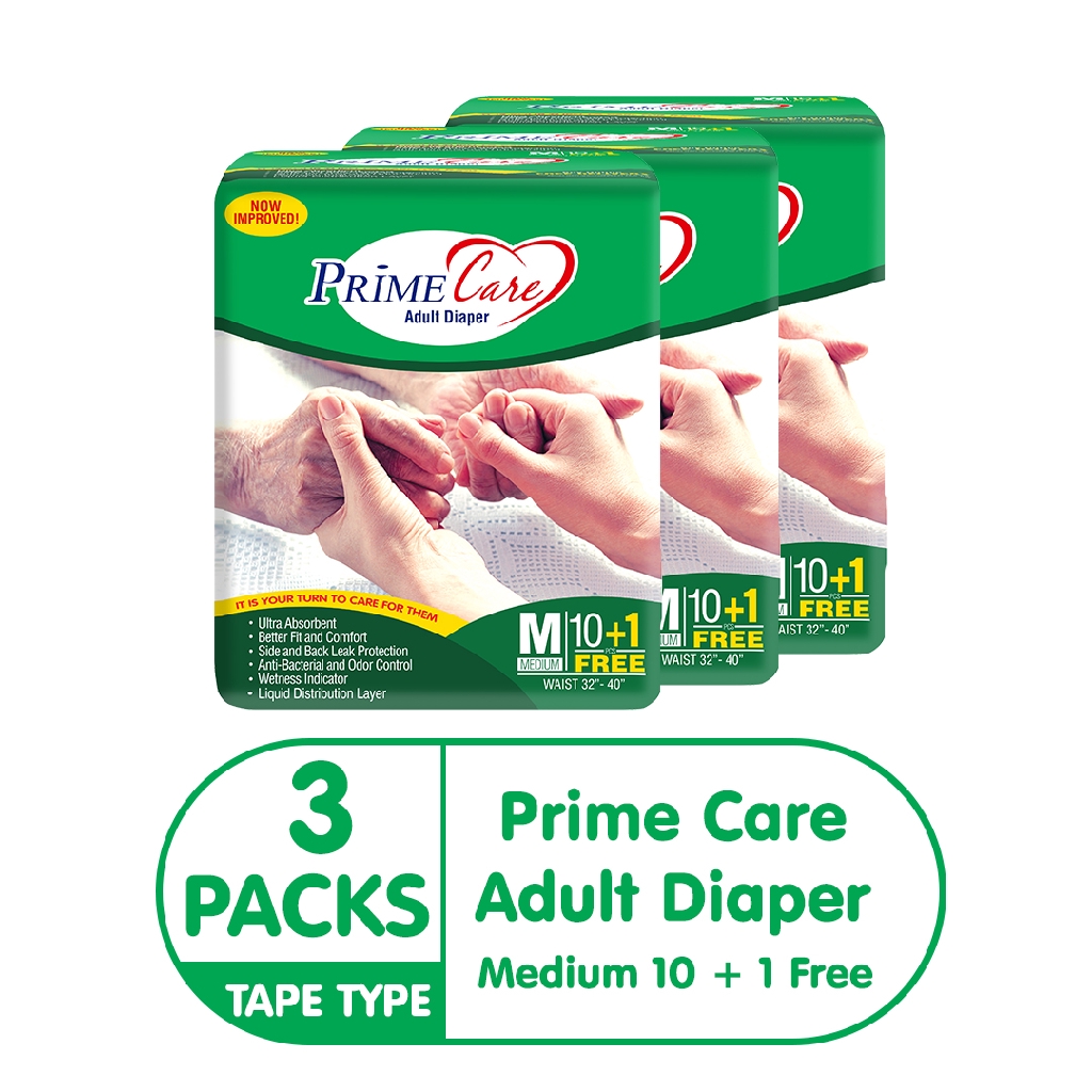 Prime Care Adult diaper Medium 10+1 (3 packs) Shopee Philippines