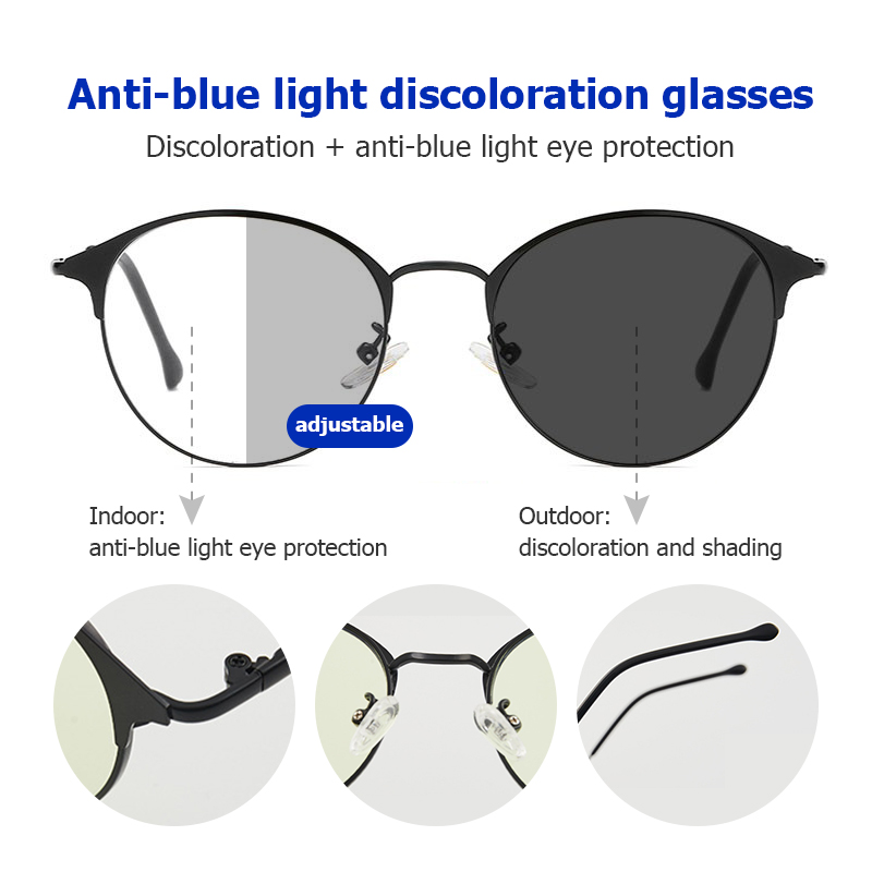 [COD&READY]Anti Radiation Photochromic eye glasses for women men Frame