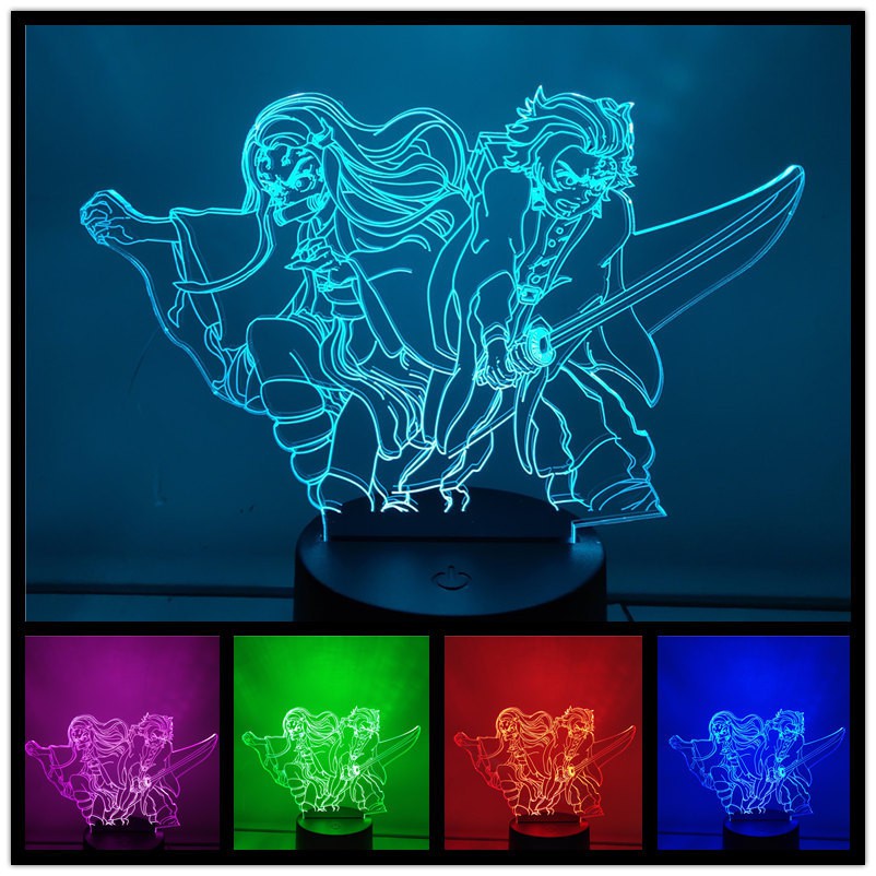 Demon Slayer LED Night Light Kamado Tanjirou Nezuko Desk Table Lamp