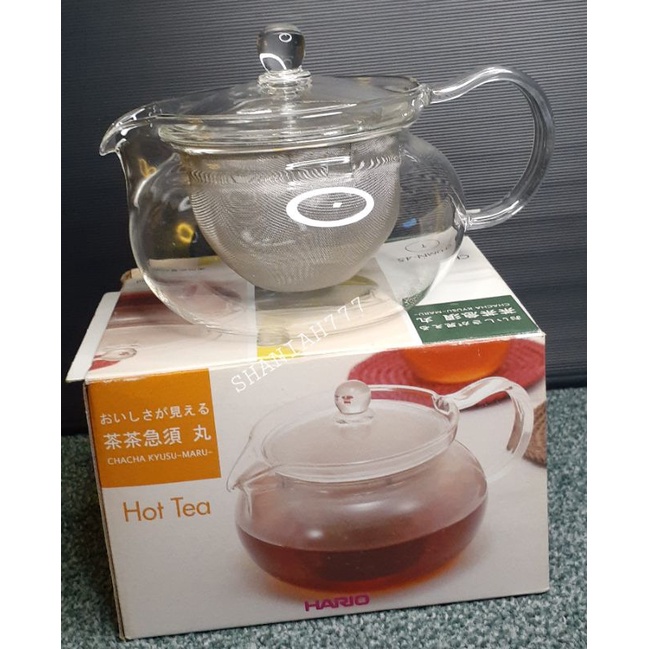 Hario ChaCha Kyusu Maru Teapot Heatproof Glass Teapot 450 mL, Glass