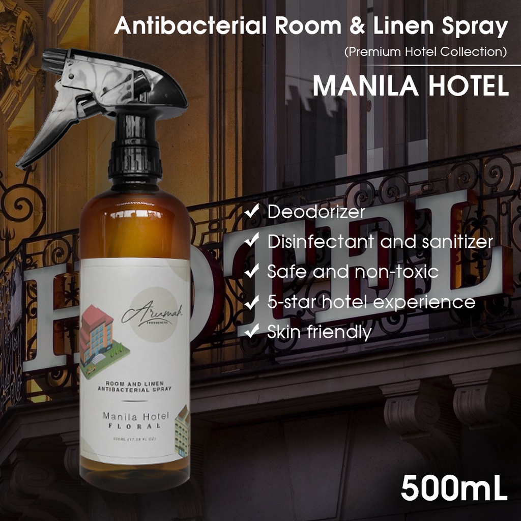 Arumah Fresheners Antibacterial Room & Linen Spray 500ml (Premium Hotel Collection) Shopee