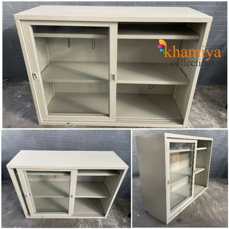 2 Door Glass Sliding Bookshelves, Office Display