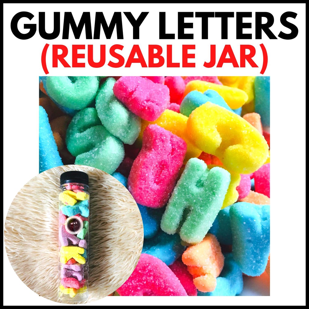 GUMMY LETTERS CHEWY LETTERS in JAR (GUMMY CANDY) Shopee Philippines