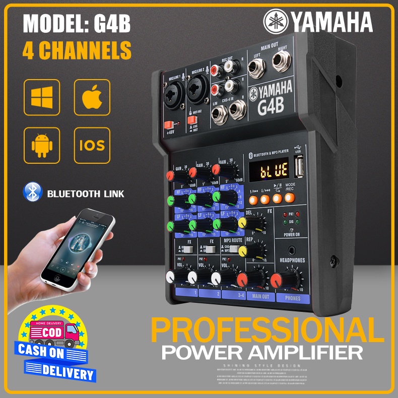 YAMAHA G4B Professional Audio Mixer 4 na channel na builtin na