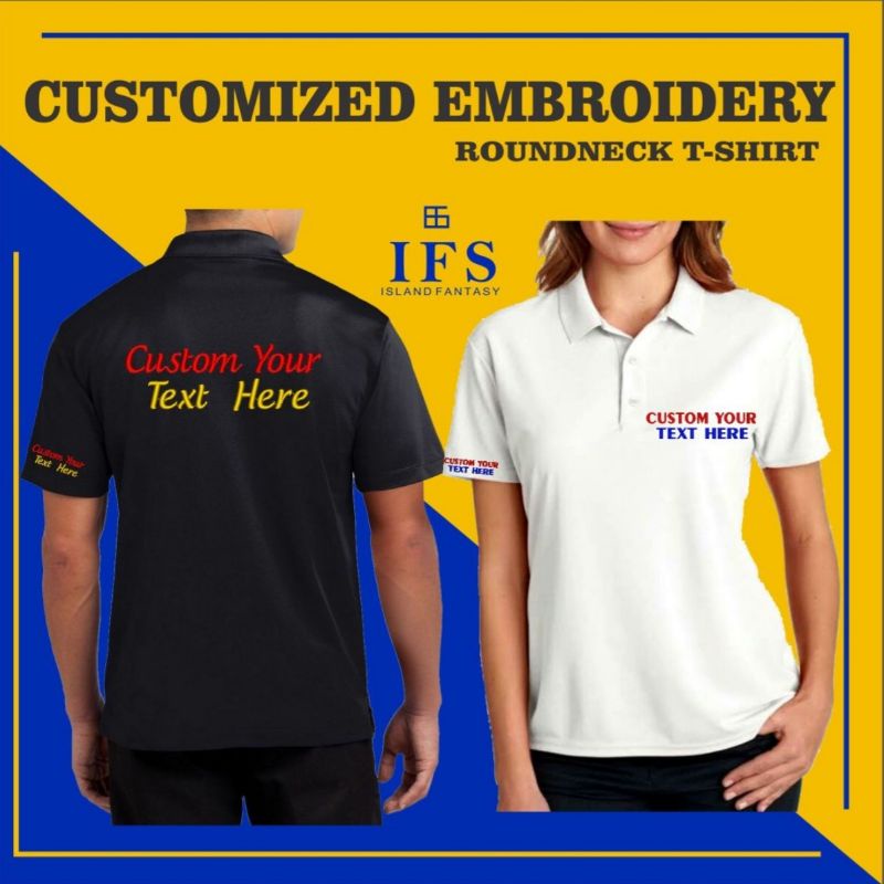 [COD] Personalized / Customized Embroidery Polo shirt Minimalist (TEXT ONLY) Burda Design