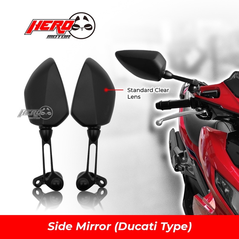 DUCATI Type Side Mirror For Nmax Aerox Pcx Click Adv Universal Wide No