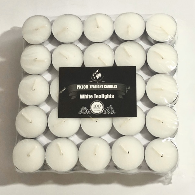 100pcs White Tealight Candles (Unscented) Shopee Philippines