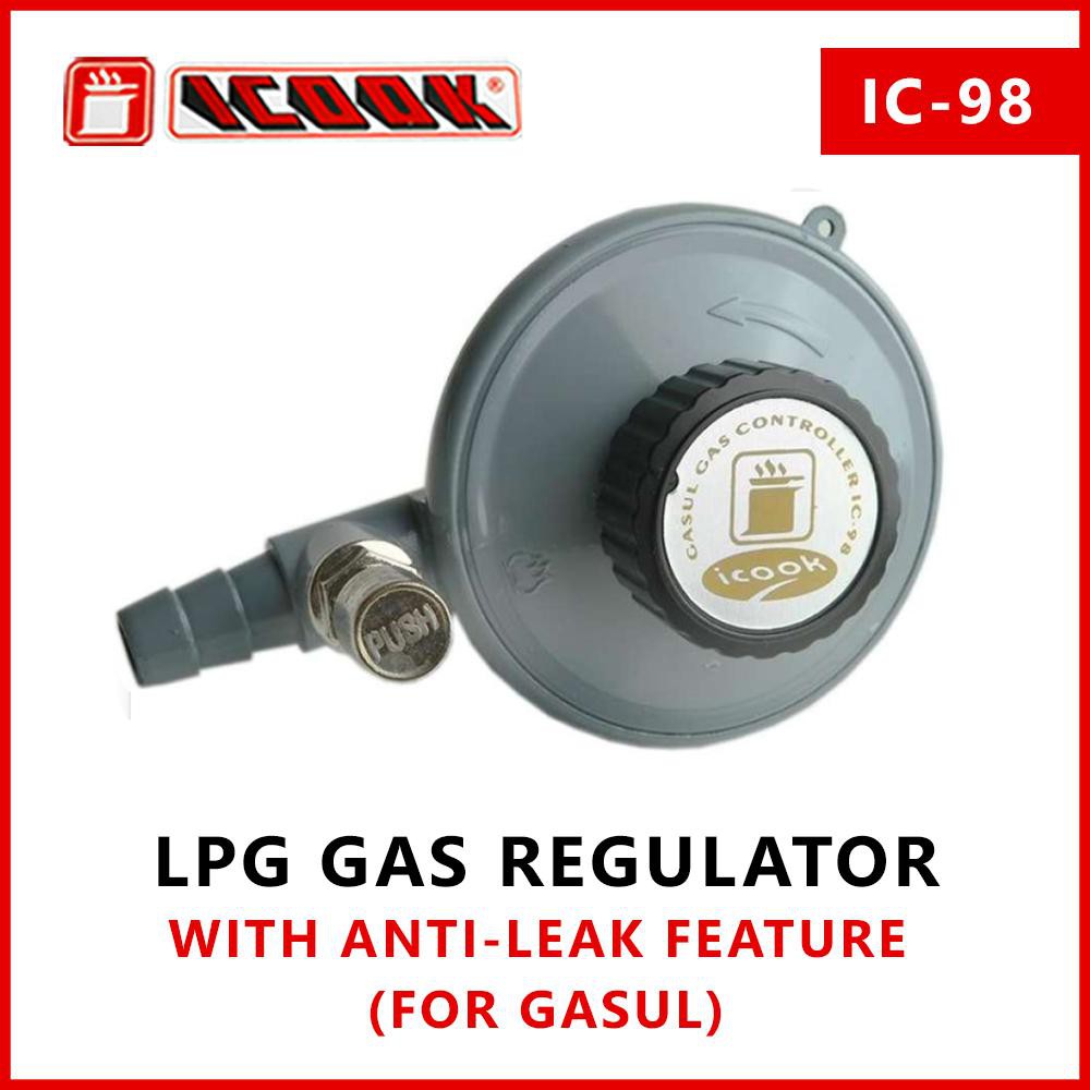 LPG Gas Regulator w/ AntiLeak Feature (For Gasul) iCook IC98 Shopee