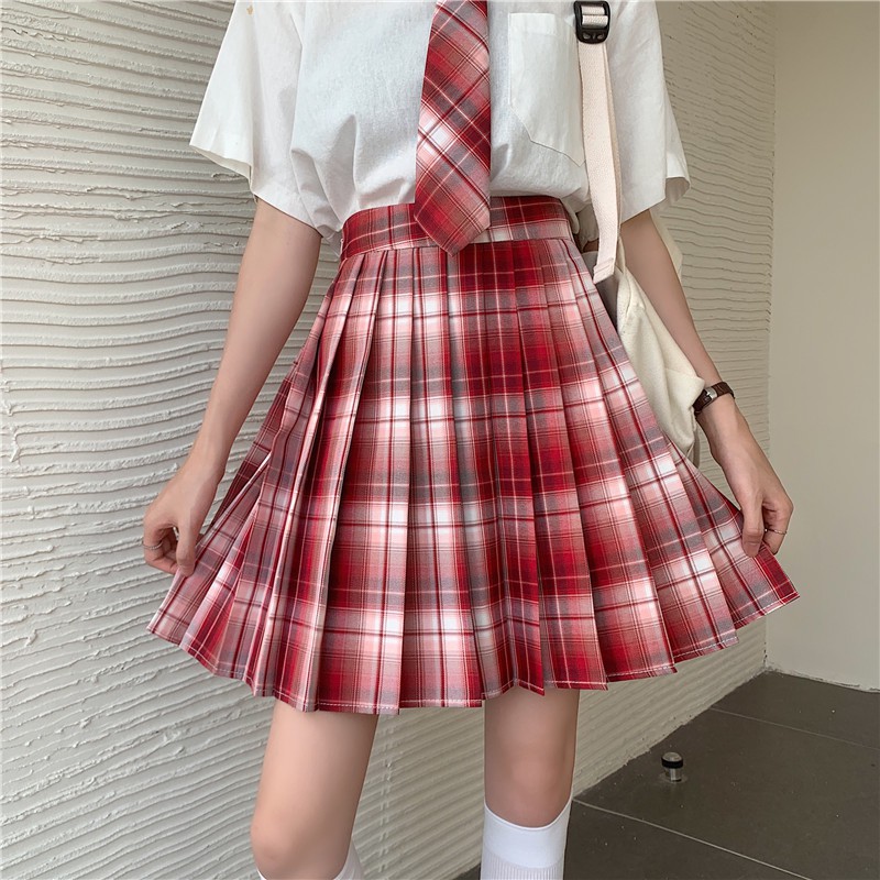 Japanese Jk School Uniform Pleated Skirt Girls Lolita Kawaii Cosplay