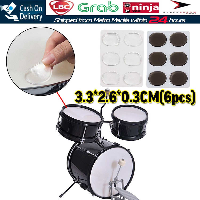 6PCS Pieces Drum Dampeners Drum Damper Gel Pads Patch Drum Silencers Drum MuteDrums Tone Control