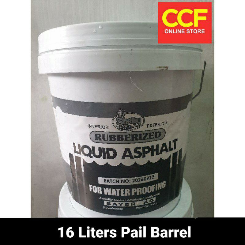 Shelby Rubberized Liquid Asphalt Waterproofing Paint Black 16 Liter Limit your order 1 pail max