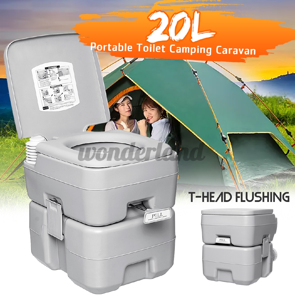 20L Portable Camping Toilet Flush Porta Travel Outdoor Vehicle Boat