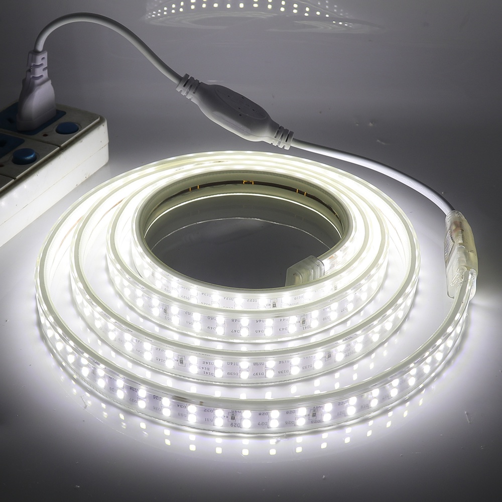 3/5/10/15 Meters w/ Plug LED Strip Double Row 2835 220V Flexible Led
