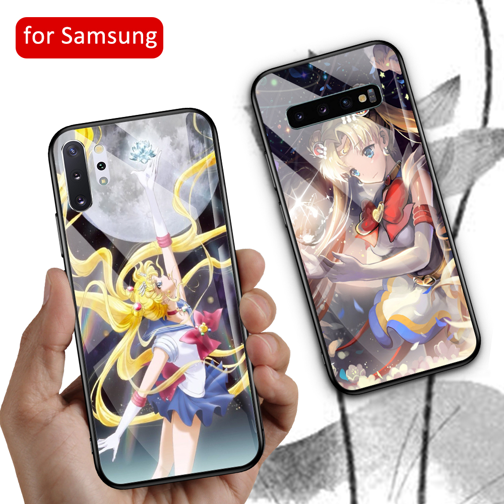 Samsung Note 8 Anime Sailor Moon Glass Tempered Case For Galaxy S8 S9
