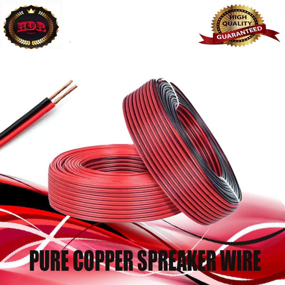 WIREMAX SPEAKER WIRE BLACK and RED COLOR 18/2 (0.75MM2x2C) 150 METERS