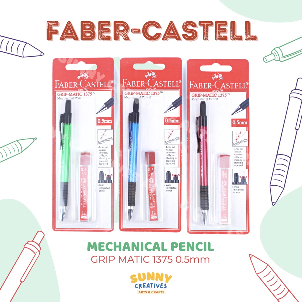 FABERCASTELL Mechanical Pencil GRIP MATIC 1375 with Leads 0.5mm Set