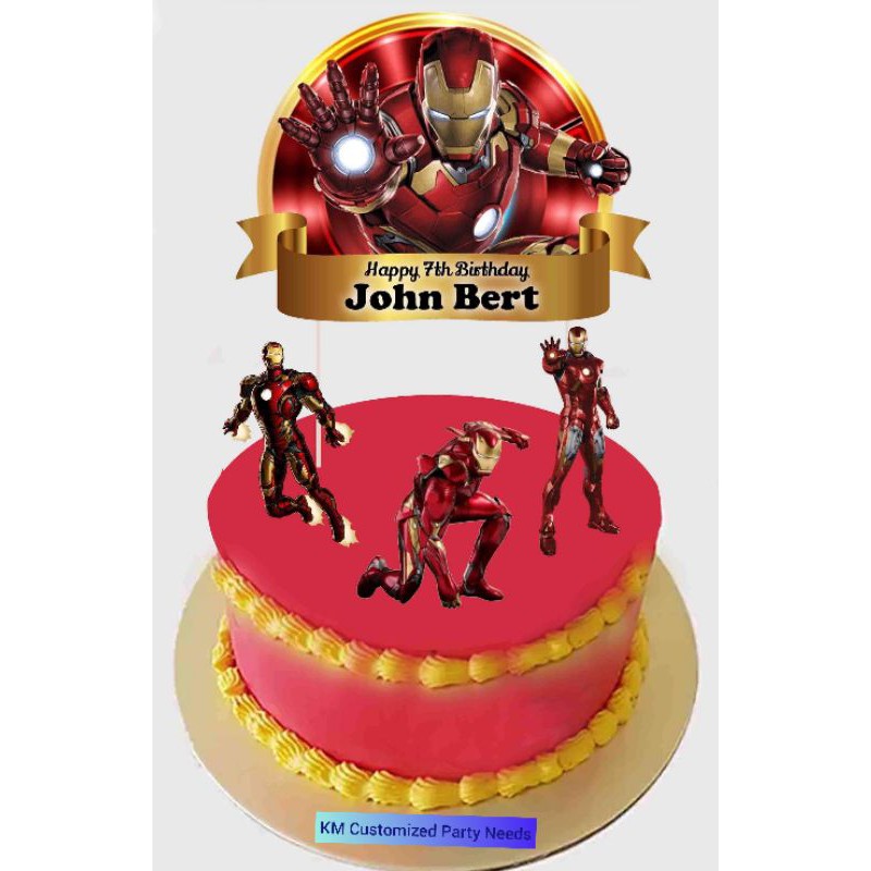 Ironman Theme Customized Cake Topper Shopee Philippines