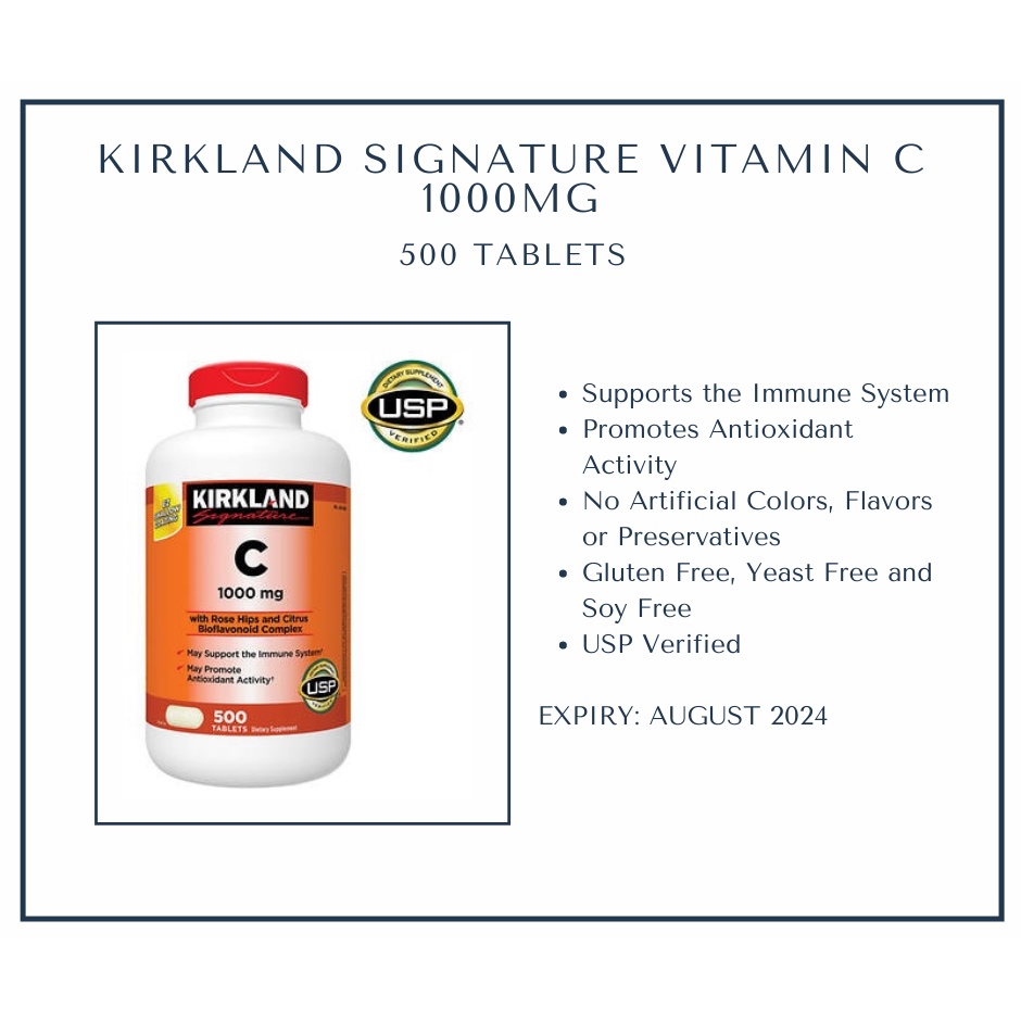 AUTHENTIC Kirkland Vitamin C 1000mg Shopee Philippines