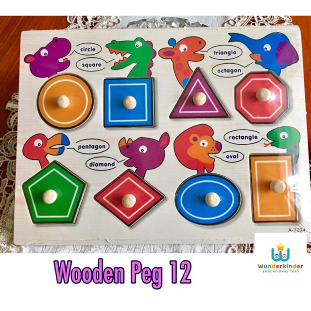 Wooden Puzzle Peg Shapes Shopee Philippines