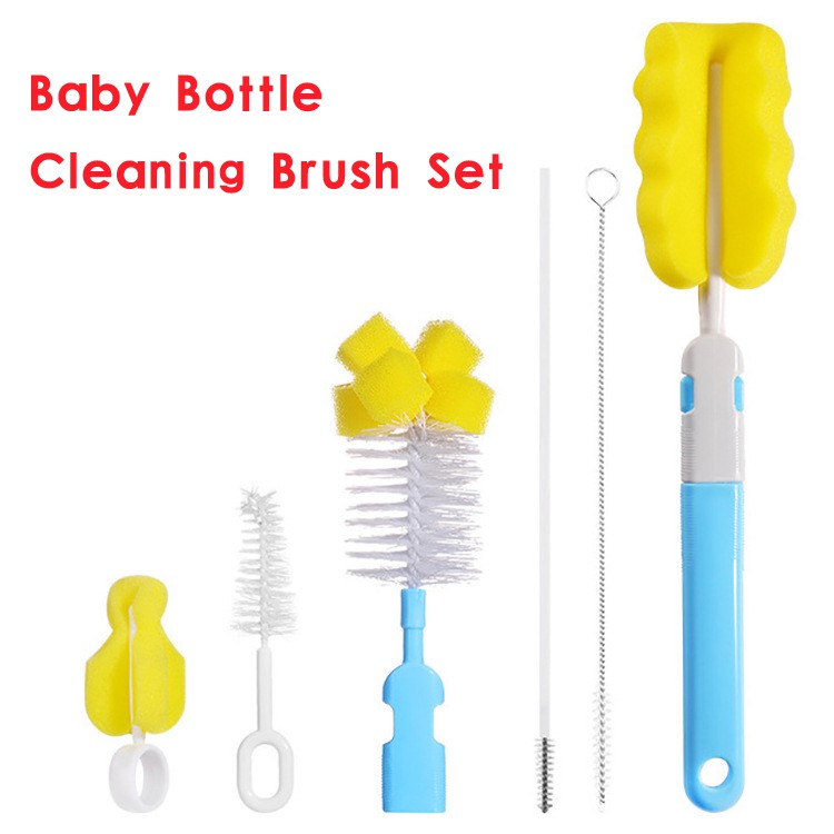 6pcs&3pcs/set Bottle Pacifier Brush Cleaner Sponge Plastic Baby Feeding