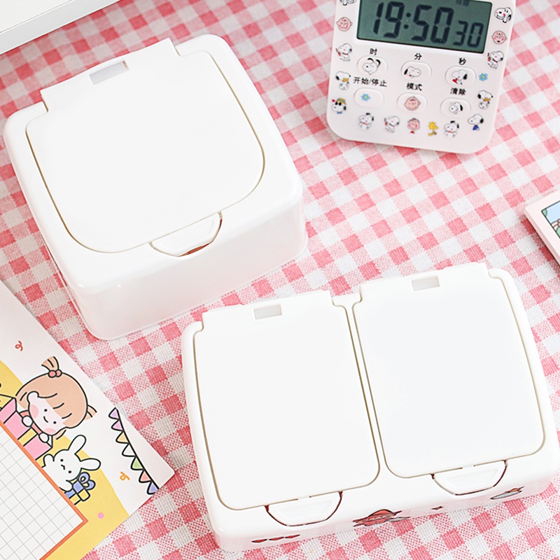 Multifunction Cartoon Cute Storage Box with Button Concise DIY Makeup