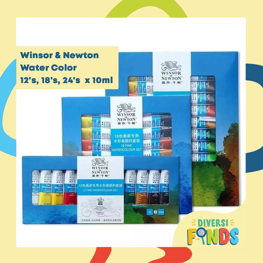 Winsor and Newton Watercolor Paint Set Set of 12, 18 and 24 x 10ML