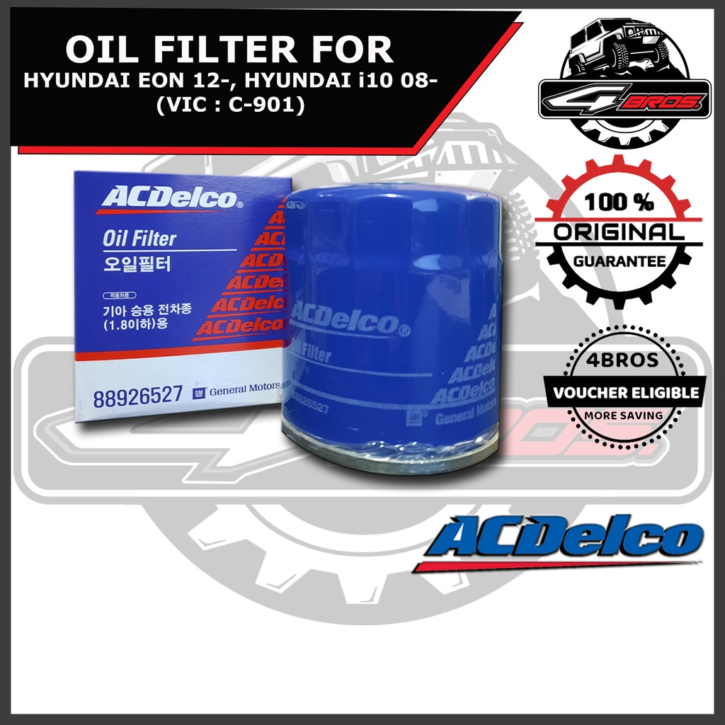 (88926527) ACDELCO OIL FILTER For Hyundai Eon 12, Hyundai i10 08