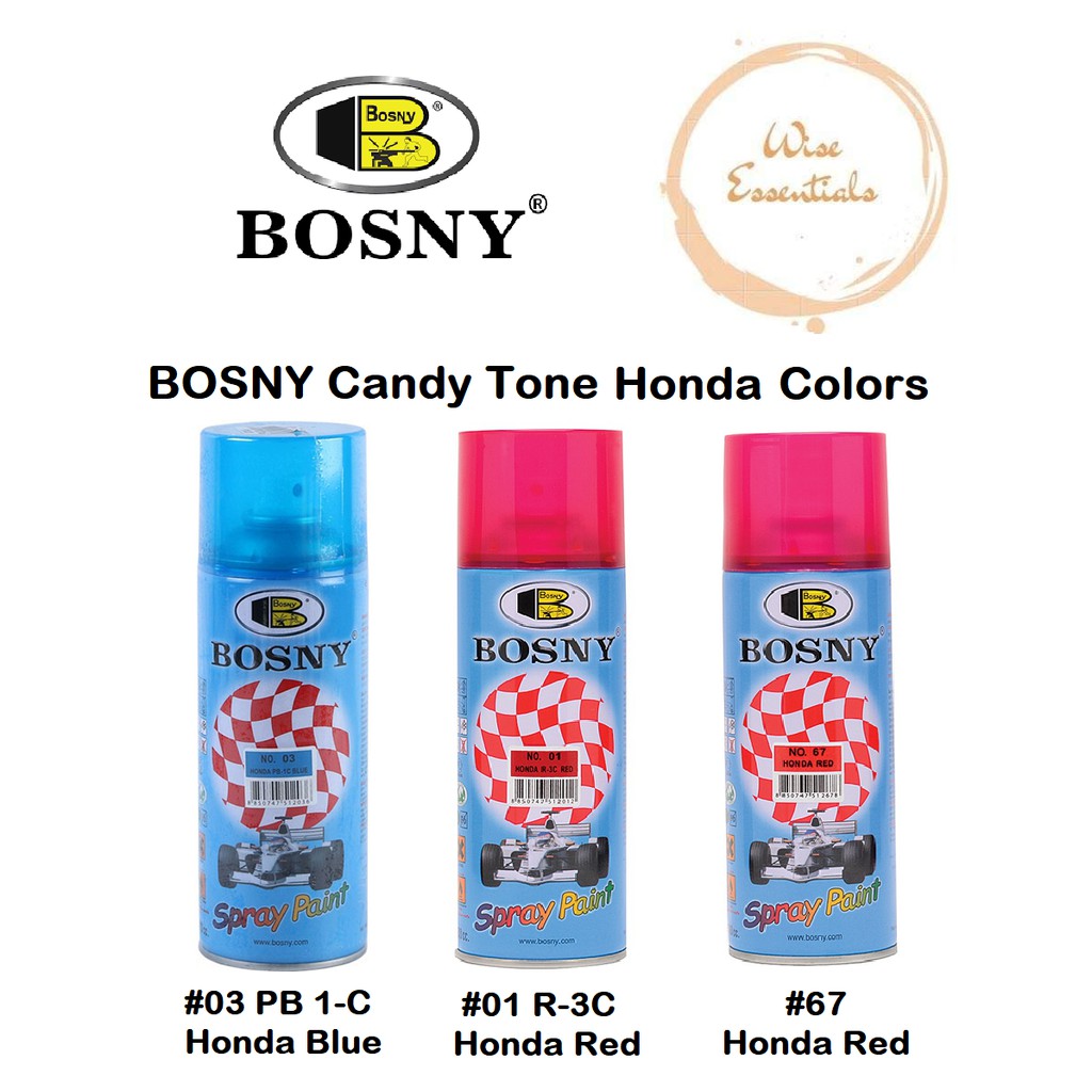 BOSNY Candy Tone Honda Colors Spray Paint Shopee Philippines