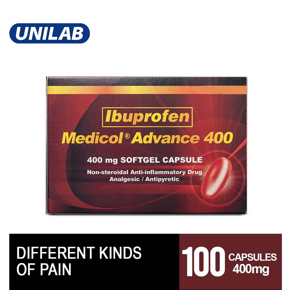 Medicol Advance 100 Capsules 400mg Ibuprofen (Relieves all types of