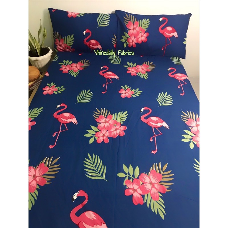Flamingo Canadian Cotton Bedsheet with 2 Pillow Case Shopee Philippines