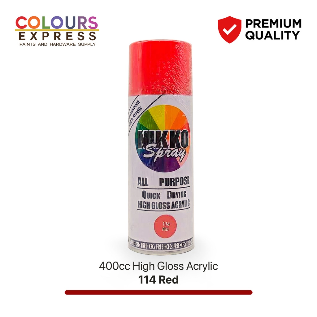 NIKKO Spray Paint 114 Red All Purpose Quick Drying HighGloss Acrylic