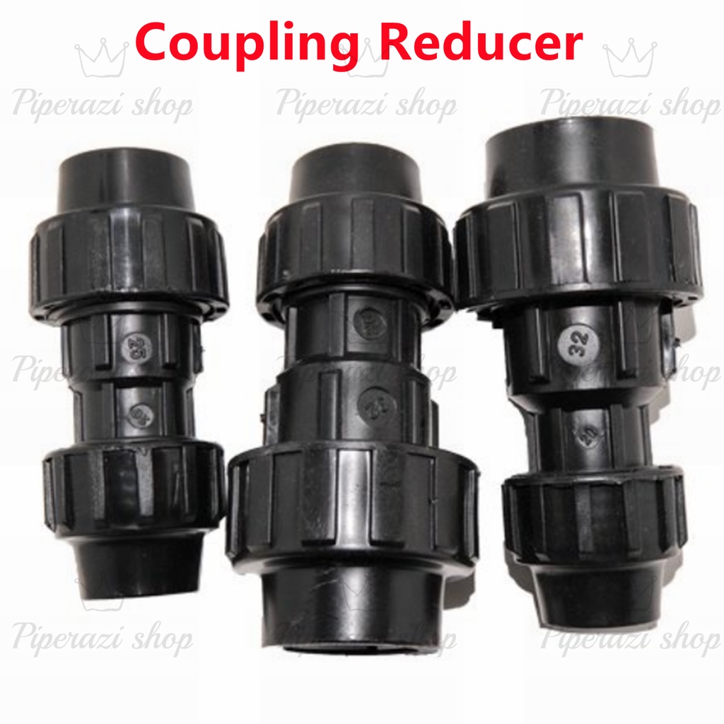 PE Compression Fittings Black Coupling Reducer (1/2 to 1") Shopee