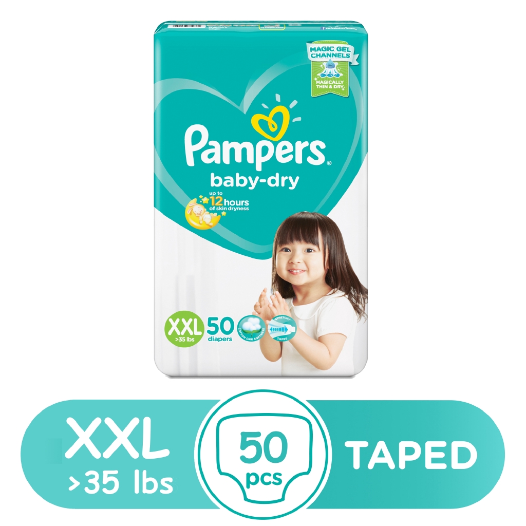 Pampers Baby Dry Taped Diapers XXL 50s Shopee Philippines