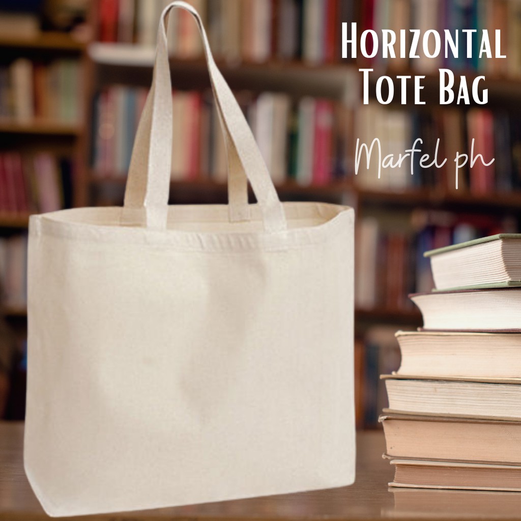 Horizontal Plain Canvas Tote Bag Katsa Grocery Bag Plain Shoulder Bag