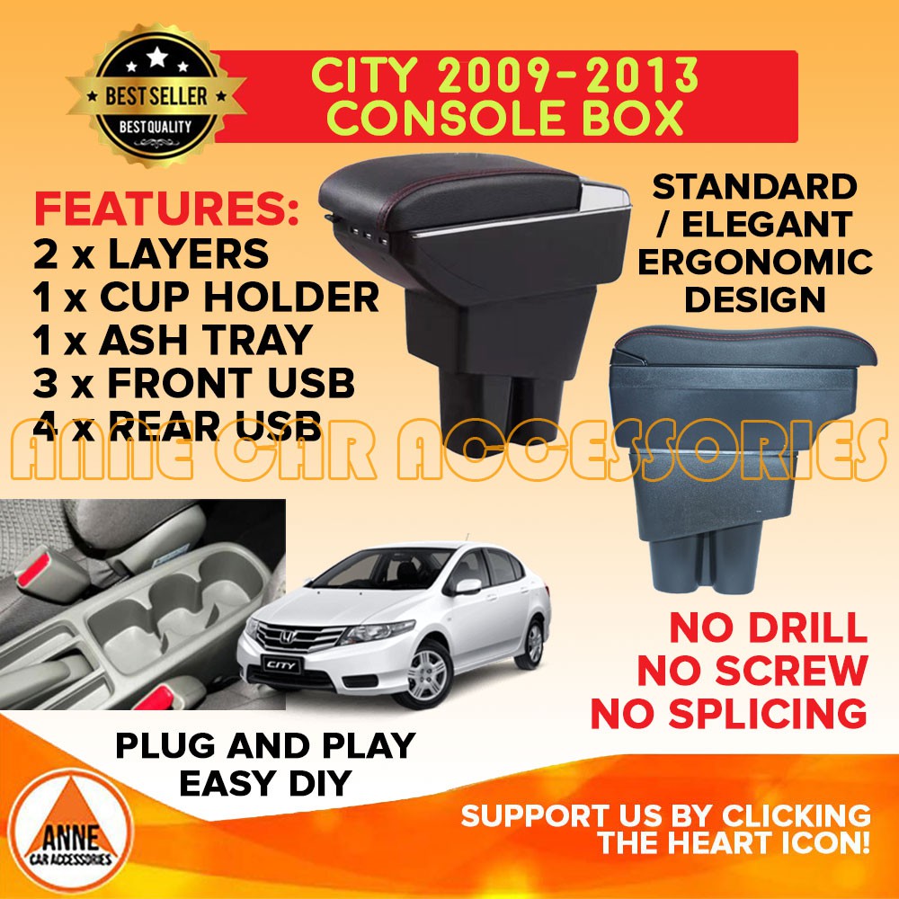 Honda City 2009 2013 / 2014 2021 OEM Armrest Console Box Premium