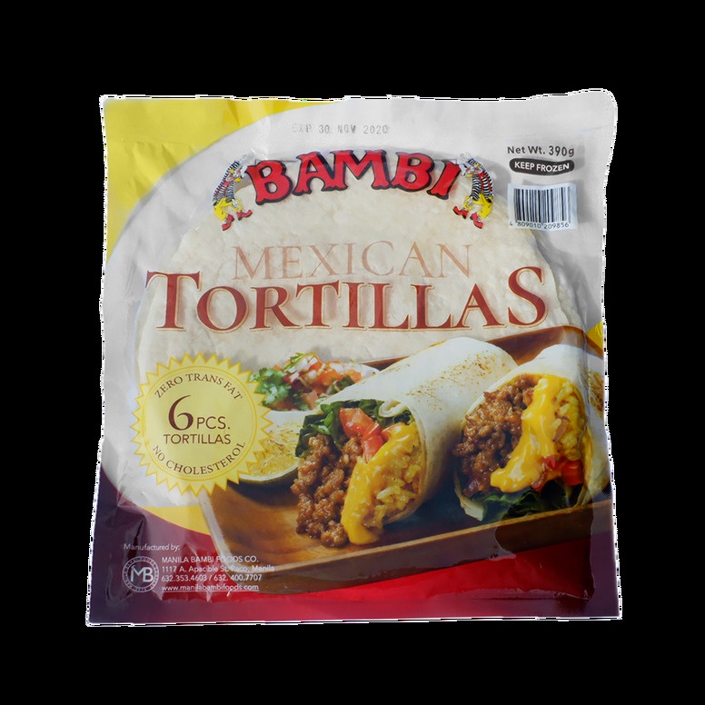 Bambi Mexican Tortillas Wrap 6pcs Pack 10" X Soft Tacos Fajitas