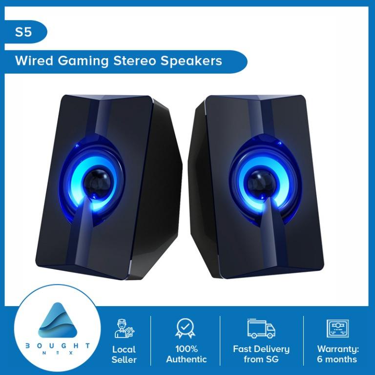 USB Wired Dual Stereo HiFi Speaker DJ Speaker Box RGB Speaker Gaming