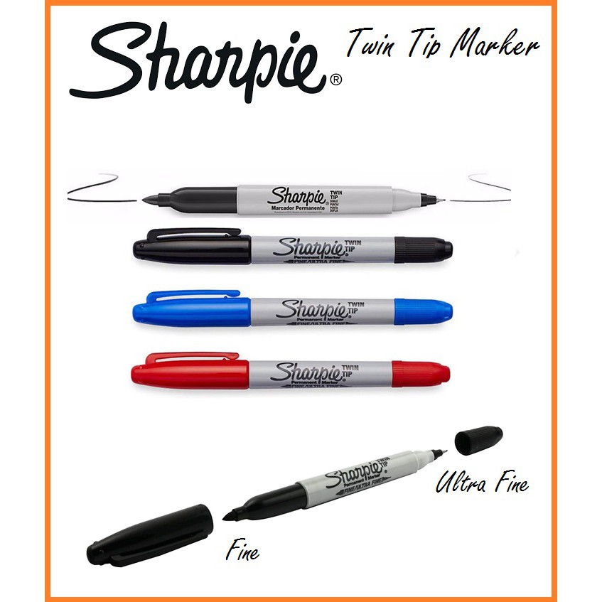 SHARPIE Twin Tip Marker Black / Fine and Ultra Fine Point Double Tip
