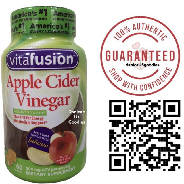 Vitafusion Apple Cider Vinegar Gummy Vitamins 500mg (60 Gummies) Shopee Philippines
