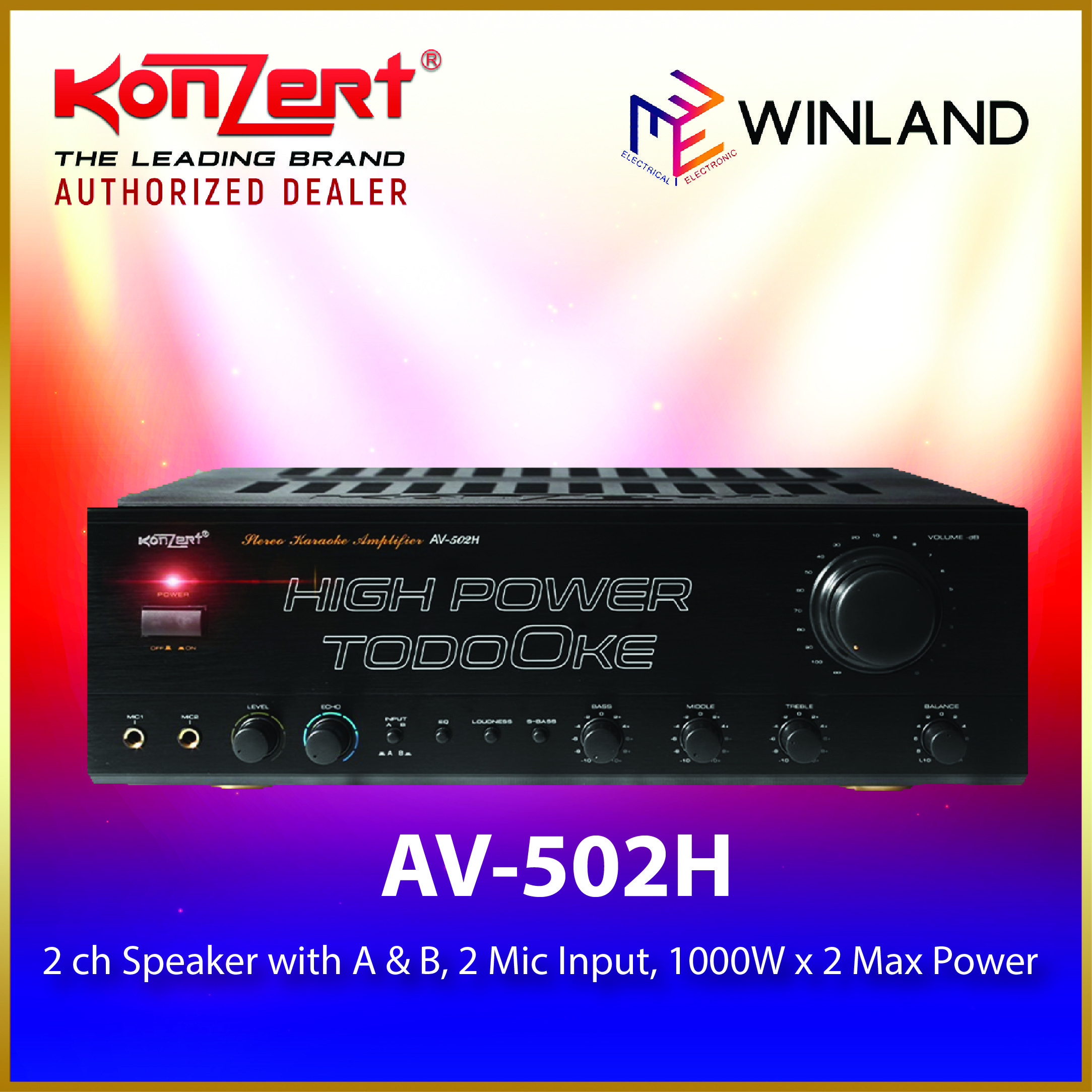 Konzert Original AV502H High Power Amplifier TodoOke 1000W x 2